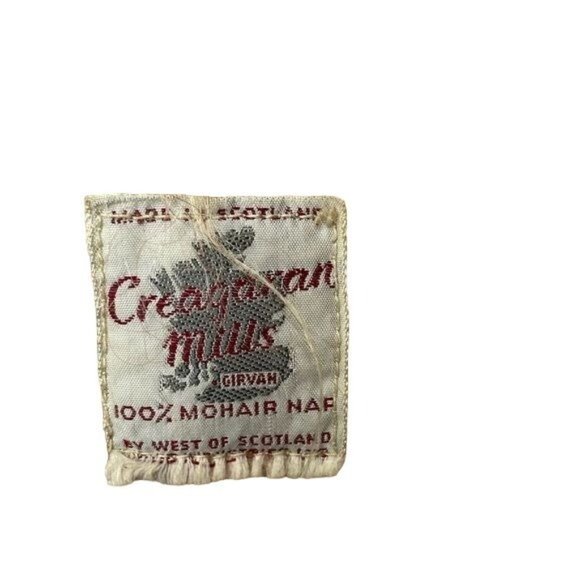 Vintage Creagaran Mills 100% Mohair plaid scarf made in Scotland yellow red - Picture 3 of 8